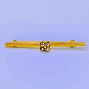 Vintage Avon Floral Rhinestone Bar Brooch